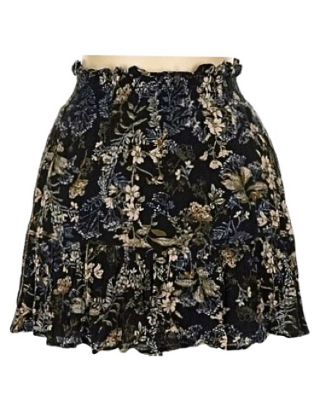 NWOT- Whiteroom & Cactus-Floral Smocked Waist Mini Skirt. Size: Large